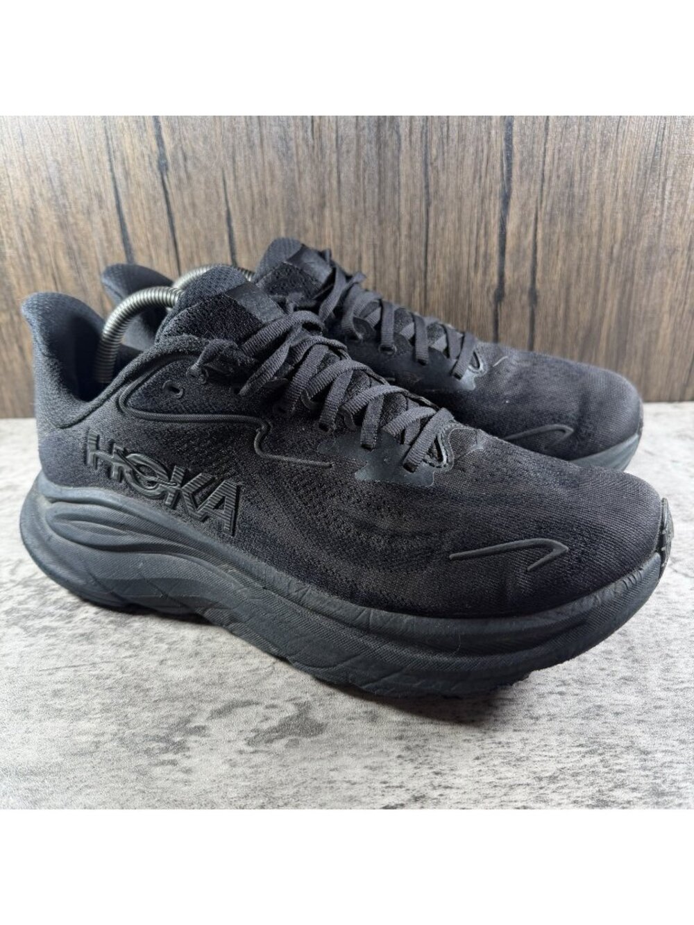 Hoka M Clifton 10 Triple Black Size 9.5 D Men's 1162030 BBLC Running Shoes